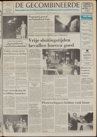 De Gecombineerde West-Betuwe, 1 augustus 1986