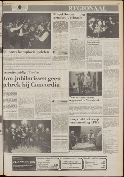 De Gecombineerde West-Betuwe, 1 december 1986