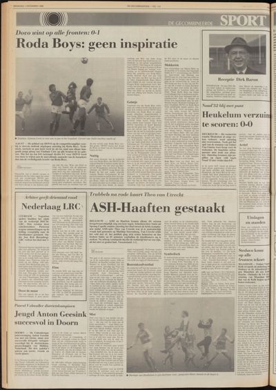 De Gecombineerde West-Betuwe, 1 december 1986
