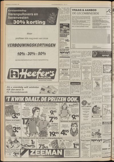 De Gecombineerde West-Betuwe, 10 december 1986