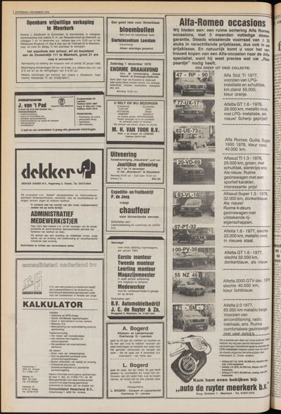 De Gecombineerde Zuid-Holland, 1 december 1979