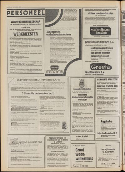 De Gecombineerde Zuid-Holland, 1 november 1980