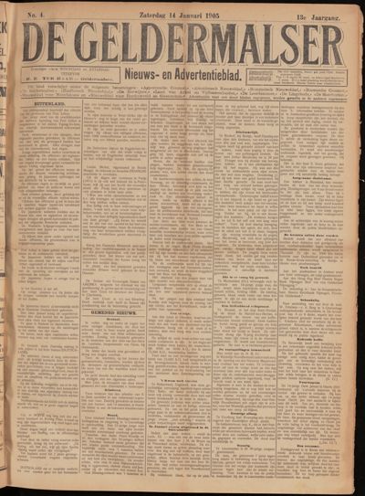 De Geldermalser, 14 januari 1905