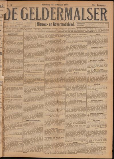 De Geldermalser, 22 februari 1905