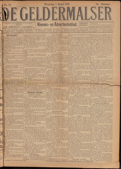 De Geldermalser, 1 maart 1905