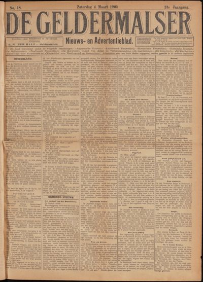 De Geldermalser, 4 maart 1905