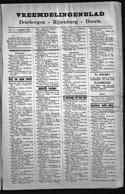 Pension- en Woningcourant, 1 augustus 1911 (nr. 7, jrg. 11)