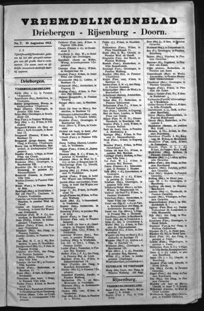Pension- en Woningcourant, 10 augustus 1912 (nr. 7, jrg. 12)