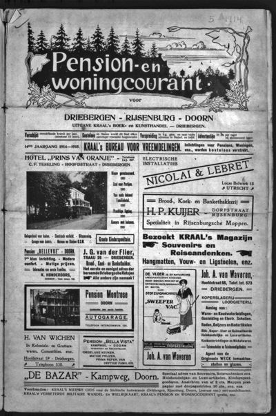 Pension- en Woningcourant, 1 augustus 1914 (nr. 8, jrg. 14)