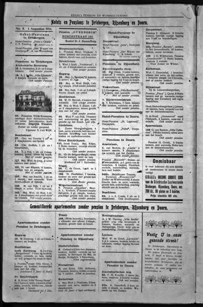 Pension- en Woningcourant, 1 augustus 1914 (nr. 8, jrg. 14)