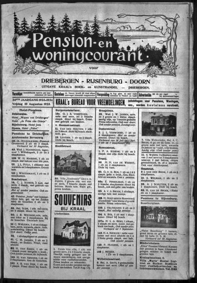 Pension- en Woningcourant, 10 augustus 1923 (nr. 9, jrg. 23)